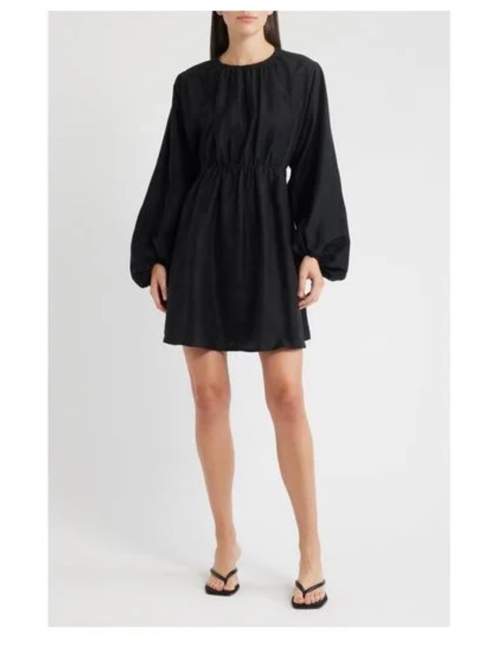 FRNCH Women's Black Oellit Long Sleeve Dress M